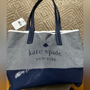 Denim and leather Kate spade tote